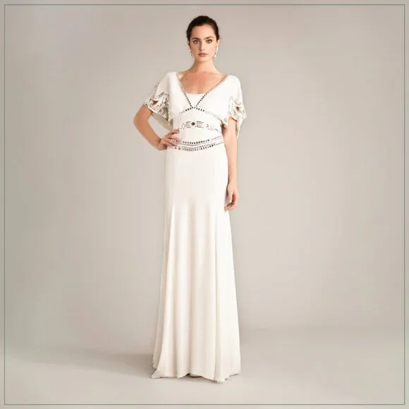 $6900 Temperley London Jean Crystal Embellished Art Deco Runway Bridal Gown - Picture 3 of 16
